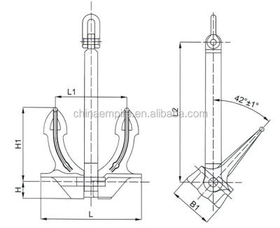 China Stockless Anchor Marine Ship Stockless Anchor For Ship With Certificates for sale