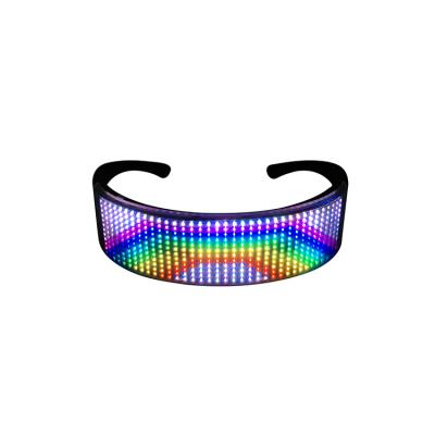 China Personality/Trendy/Fashion/Cool/Magic/DIY/APP USB Control Rechargeable Programmable Lead Glasses, Led Shiny Glasses For Funny for sale