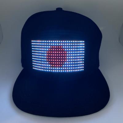 China Personality/Trend/Fashion/Cool/Magic/DIY/APP Control LED Hats, LED Caps Display Message Blue Tooth Editable Cool Hat For Party for sale