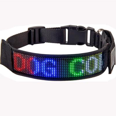 China Reflective Waterproof Lighting Dog Collar, Rechargeable Fashion Led Dog Pet Collar Glowing In The Dark for sale