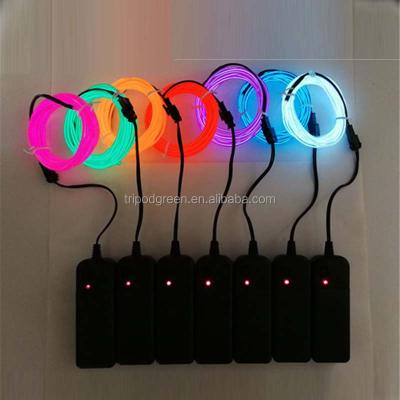 China Steady On--Flasher--Tripodgreen 9ft/3m Slow Flashing EL Neon Glowing Wire with 3 Model Battery Controller for sale