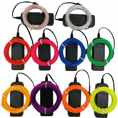 China Wholesale Decoration Indoor Flashing Light 2.3MM 3m EL Wire With Battery Pack (10 Colors For Chosen) for sale