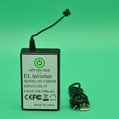 China Powered EL Wire USB EL Wire Panel Inverter Controller Rechargeable Driver (100-300cm2) for sale