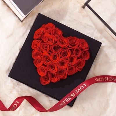 China Natural Touch Factory Custom Preserved Immortal Gift Love Red Rose Color Mounted Heart Shape Flowers Mother's Day Charisma Party Desk Decor for sale