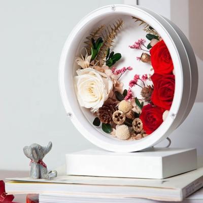 China Green Environmental Protection Manufacturer OEM Customized Natural Preserved Roses Home Decor Table Lamp Multicolor Long Lasting Forever Rose for sale