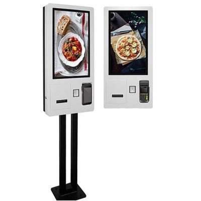 China With optional scanner/printer/camera 24 inch wallmount food self order service terminal self-payment contact kiosk automatic payment machines for sale