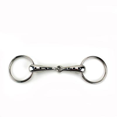 China Stainless Steel SS Ring Snaffle Bit With Thick Hollow Joined Mouth for sale