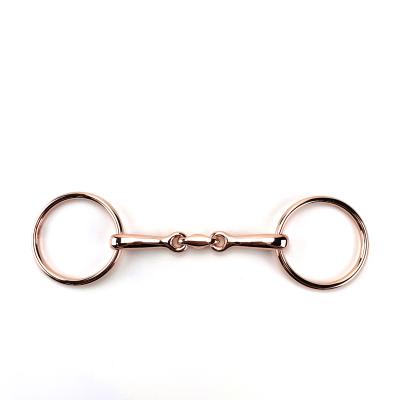 China Stainless Steel Horse Equipment Bit Horse Racing Bradoon Bit With Double Broken Mouth And Small Elliptical Link for sale