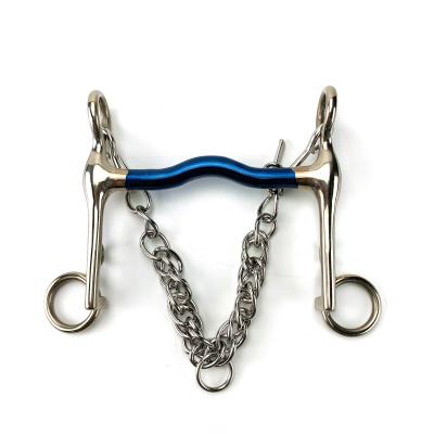 China New SS Design With Weymouth Blue Mouthpiece English Style SS Limit Horse Bit for sale