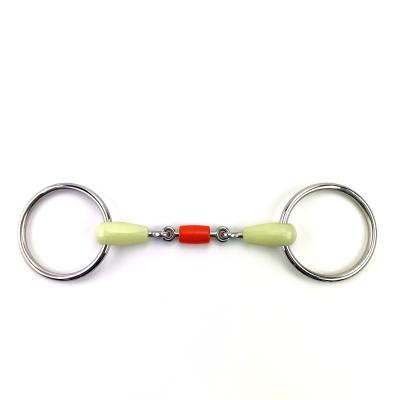 China Horse racing driving ETC. Horse Equipment Racing Bit Stainless Steel Apple Snaffle Bit With Plastic Barrel Mouth for sale