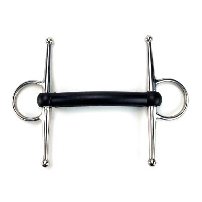 China Full Stainless Steel SS Horse Cheek Bit With Mullen Soft Rubber Horse Bit Ring Mouth for sale