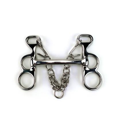 China Horse Gear Racing Bit Stainless Steel Riding Gag Bit With Rotatable Loose Cheek Mullen To Tell Hooks And Mouth Chain 5-1/4