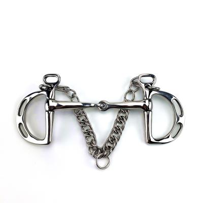 China Stainless Steel SS Kimberwicke Horse Bit With Hooks And Restraint Chain And Mouth Attached for sale