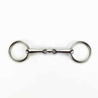 China Stainless Steel Horse Products Equestrian Netting Bits For Horses Double Ring Buckle for sale