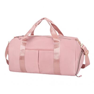 China Retro 2022 High Quality Custom Logo Large Independent Shoe Warehouse Women's Travel Bag Waterproof Unisex Men Sports Gym Nylon Pink Bag for sale