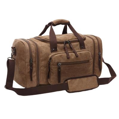 China NATIONAL Custom Logo Men Women Waterproof Weekender Large Capacity Waxed Canvas Travel Male Female Duffel Bag for sale