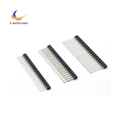 China PCB Female Round Pin Header Machined Contact 2.54mm Pitch Single Row SMT Straight Right Angle for sale