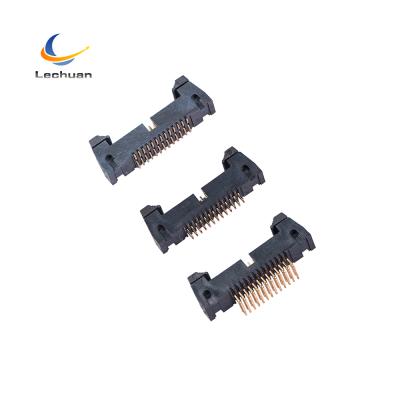 China Wire To Board 1.27mm Pitch IDC SMT Wrapped Ejector Header Connector Box Right Angle Header for sale