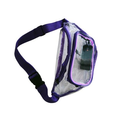 China Light/Flashing/Flashing Waist Bag EL Wire LED Fast Glow Neon Night Lighting PVC Transparent Waterproof Safety Upgraded Reflective Running Bag for sale