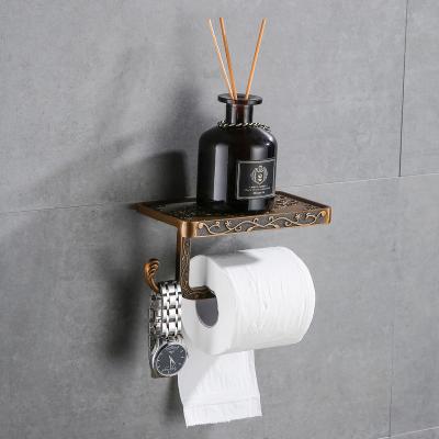 China Waterproof Modern High End Vintage Inside Wall Toilet Paper Holder Shelf With Luxury Storage for sale