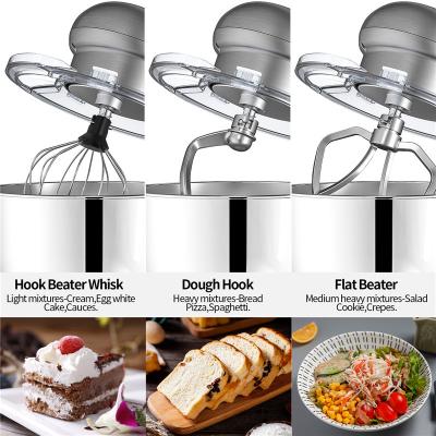 China Electric Mixer and Blender Food Processor Dough Mixer Stand Mixer Bread Dough Tilt Head Design 1500W 6-Speed ​​Tilt Head for sale