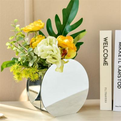 China Modern Minimalist Acrylic Flower Vases Mirror Type New Printing Hot Selling Home Decoration For Gift Bedroom Living Room Cafe Hotel for sale