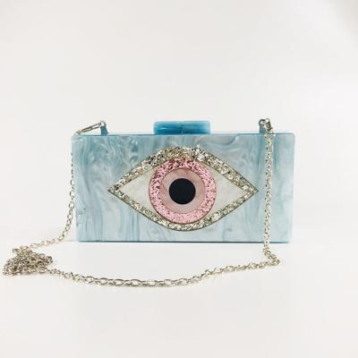 China 2021 Party Evening Purse Clutch Bag Hot Sale Cross - Body Bag Eye Inlay Acrylic Clutch Purses and Handbags for sale