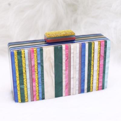 China Unique Handmade Acrylic Clutch Purse New Design Ladies Party Evening Purse Clutch Bag Manufacturer With Chain for sale