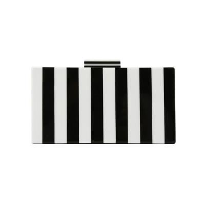 China Fashionable Black and White Party Evening Purse Clutch Bag Customize Cross Material Acrylic Clutch Body Bag Purse For Lady for sale