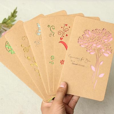 China Custom Exquisite Paper Wedding Invitation Multi Style Carving Card Teacher's Day Hollowed Out Card Wrapping Paper Greeting Card for sale