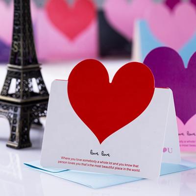 China Custom Creative Wish Love Wedding Invitation Multi Free Support Design Style Birthday Card Simple Heart Shaped Greeting Cards for sale