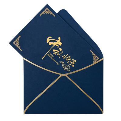 China Free Custom Company Logo Paper Eco-friendly Design High-end Business Invitation Card Gold Perm Card Greet for sale