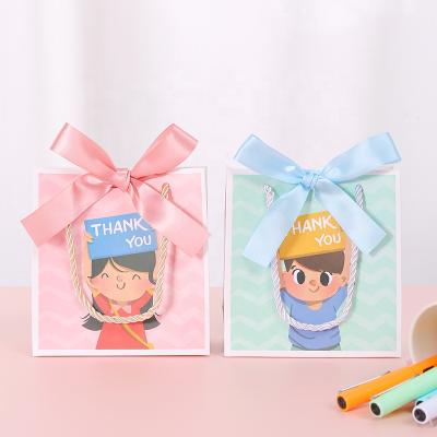 China Recyclable New Style Custom Design Cute Teacher's Day Cartoon Packaging Gift Paper Bag for sale