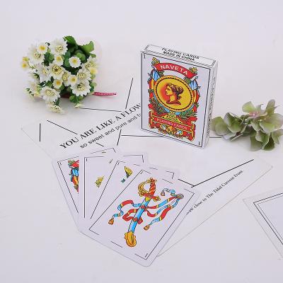 China Recycled Custom Waterproof Plastic Spanish Playing Cards Advertising Cards Entertainment Games Card Poker for sale