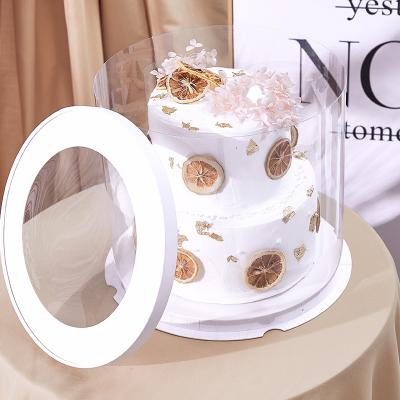 China Recycled Materials Wholesale Price Cake Packaging Box Various Size Transparent Top Cake Box With Window for sale