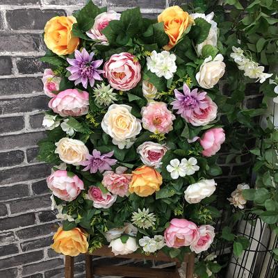 China Wedding Wholesale Home Wall Decoration C-096 Artificial Roses Flower Wall Wedding Decoration Wall Decor Artificial Flowers Wall Backdrop for sale