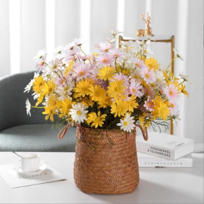 China J-001 Cheap Wedding Flower Champagne Silk Artificial Daisy Flower Decoration Flower For Centerpiece Hotel Home for sale