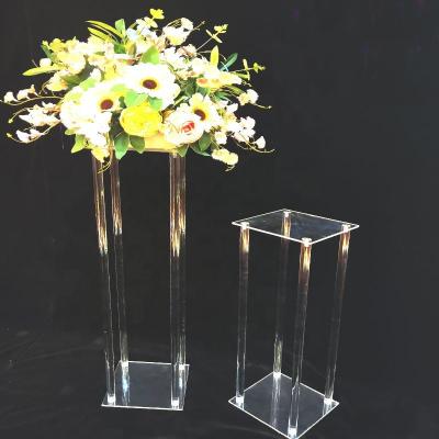 China Wholesale Crystal Clear Acrylic Eco-Friendly/Durable N038 Column Pedestal Display Flower Centerpiece Pedestal Stands Flowers Wedding Decor for sale