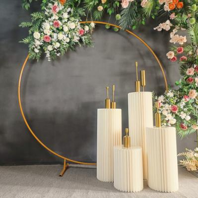 China Wedding 1.5M Wedding 1.5M Metal Arch Backdrop 2M Round Eco-friendly/Durable Stand Backdrop N-056 Gold Metal Arch Frame Wedding Party Decoration Balloon Arch Kit for sale