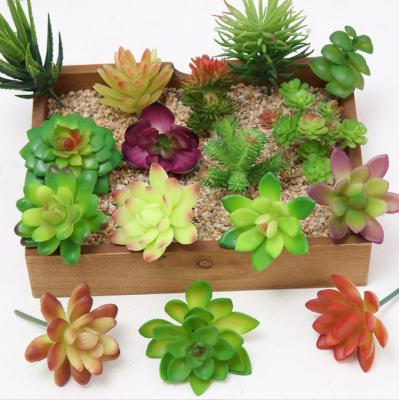 China N-62 Eco-friendly/Durable Mini Artificial Green Succulent Plants Unpotted Assorted Succulents Wholesale For Flower Arrangement Home Decoration for sale