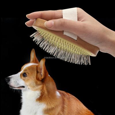 China Moderate Open Comb Wood Handle Comb Bamboo Pet Comb Size Pet Dogs Knot Comb Cleaning Brush Wooden Handle Set Beauty Cleaning Set for sale