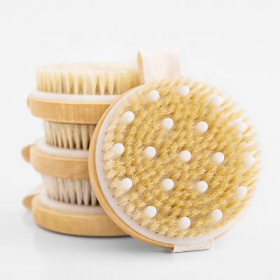 China Promote Blood Circulation ODM OEM 2023 New Factory Direct Supply Natural Boar Straighten Body Dry Brush Exfoliating Skin Beauty Meridian Slimming Brush for sale