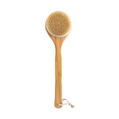 China 2023New OEM ODM Long Handle Natural Boar Factory Direct Supply Stiffens Bath Non-Slip Brush Rubbing Shower Exfoliating Skin Body Brush for sale