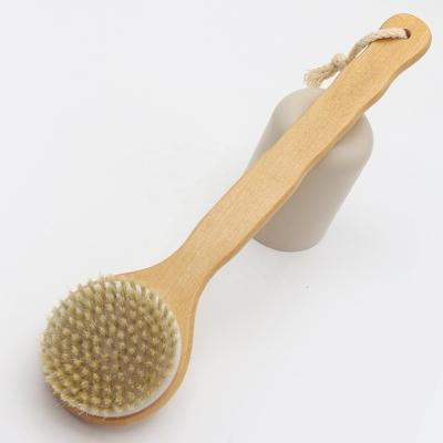 China 2023 New OEM Factory ODM Long Handle Direct Supply Natural Bristle Bathing Brush, Shower Peel and Body Deep Exfoliating Brush for sale