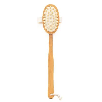 China 2023 OEM ODM Long Handle Natural Boar New Factory Direct Supply Stiffen BlackSPA Long Handle Massager Essential Oil Bath Brush for sale