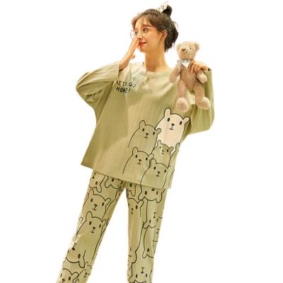 China Breathable designer long sleevepajama cartoon pajamas for sleep wear korean pajamas onese pajama pants women nightgowns women sleepwear for sale