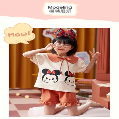 China Breathable Summer wholesale cheap children's soft pajamas direct sales short sleeved pajamas shorts suit cartoon pajamas for women for sale