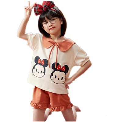 China Breathable It's sunny and soft summer shorts cartoon short-sleeved household clothes suit women's pajamas pajamas terno girl two-piece cartoonpajamas for sale