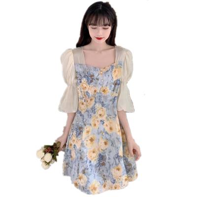 China Wholesaledress women plus size satin floral dress breathable summer wear white dresslong attract women attract women loungewear dress for sale