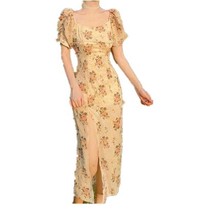 China Summer Wear Breathable Floraldress Dresses Wholesale Girls Dress Attract Satindress Women Loungewear Cocktail Dress 2021dresses for sale